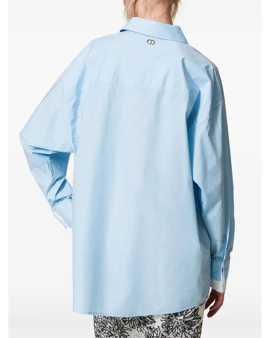 Twinset Blue Sequin-Embellished Shirt
