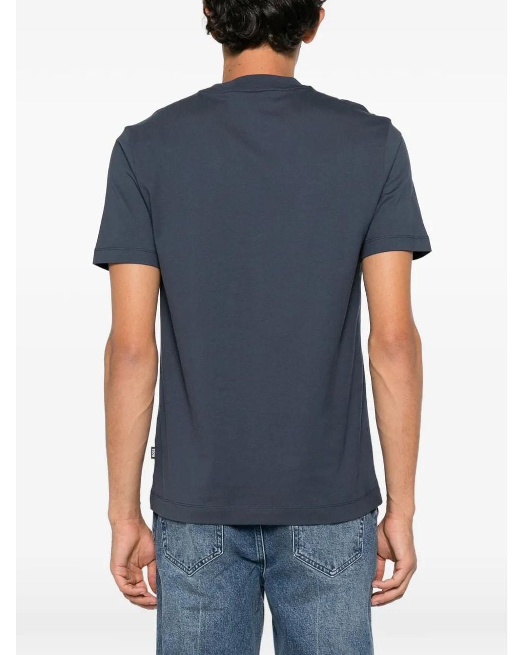 Boss Blue Logo-Patch T-Shirt for men