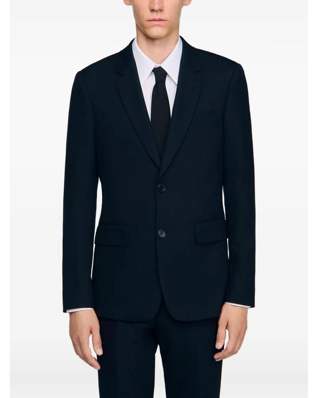 Sandro Blue Wool Suit Jacket for men