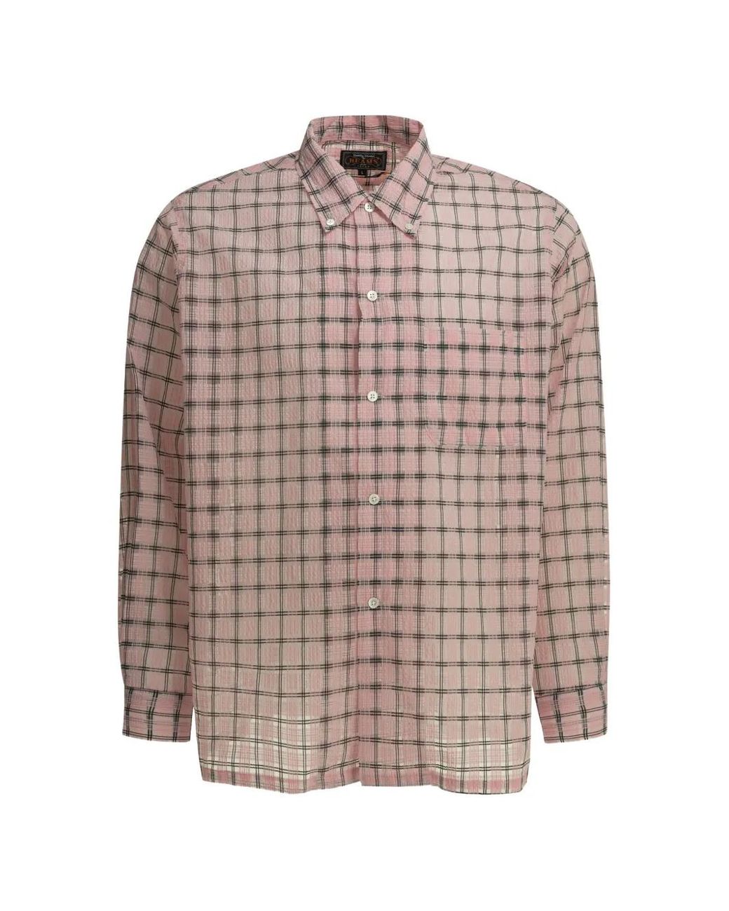 Beams Plus Geruit Overhemd in het Pink voor heren