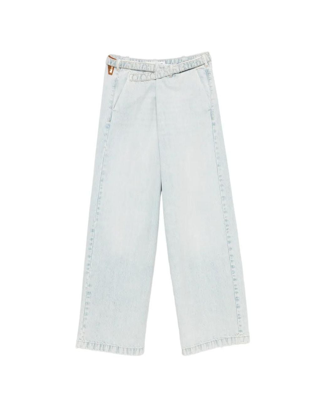 DARKPARK White Crossover-Waist Wide-Leg Jeans