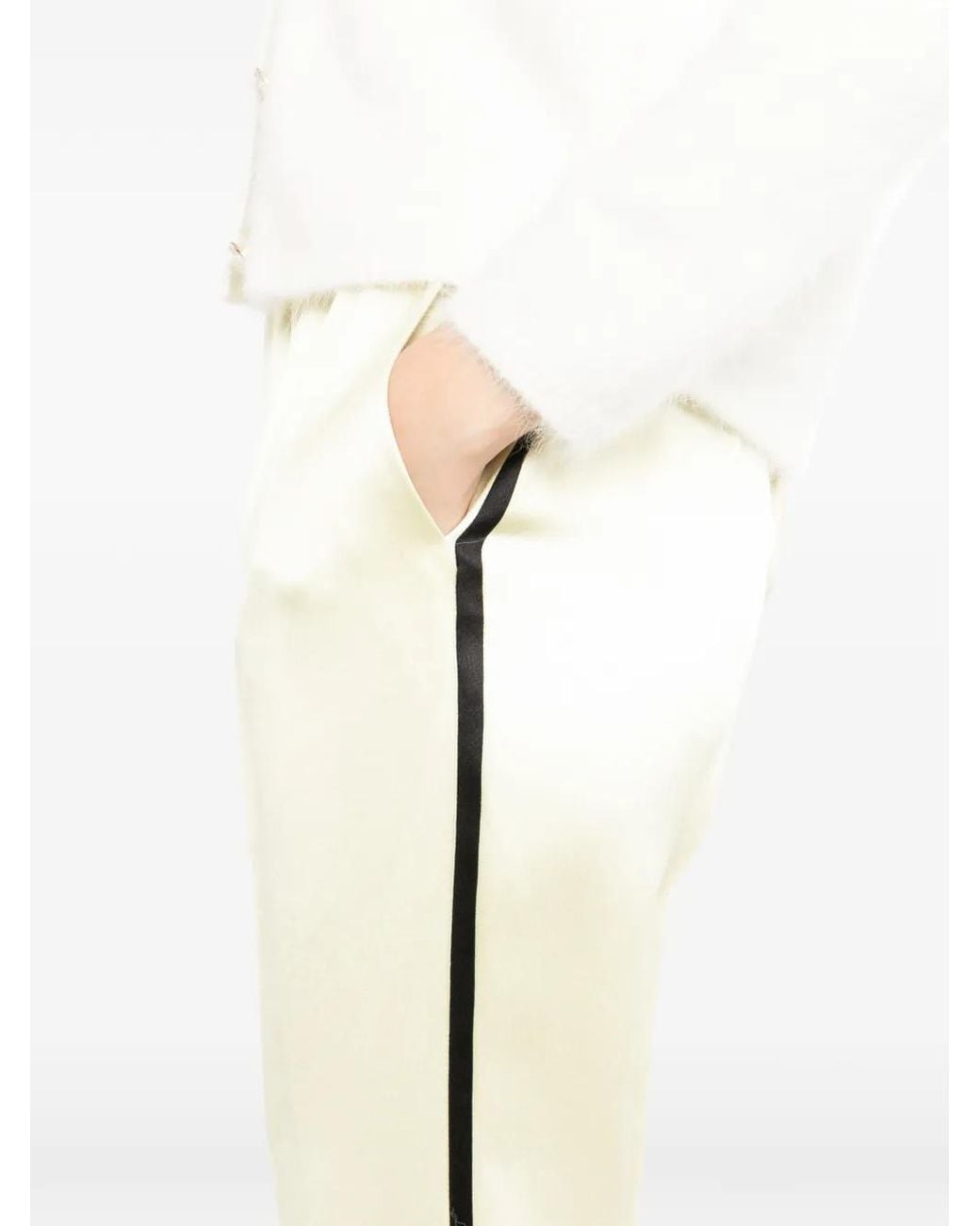 Tom Ford White Double Silk Satin Joggers