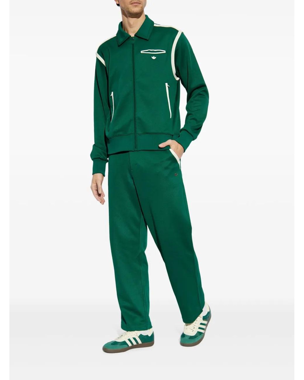Adidas Green Straight-Leg Trousers for men