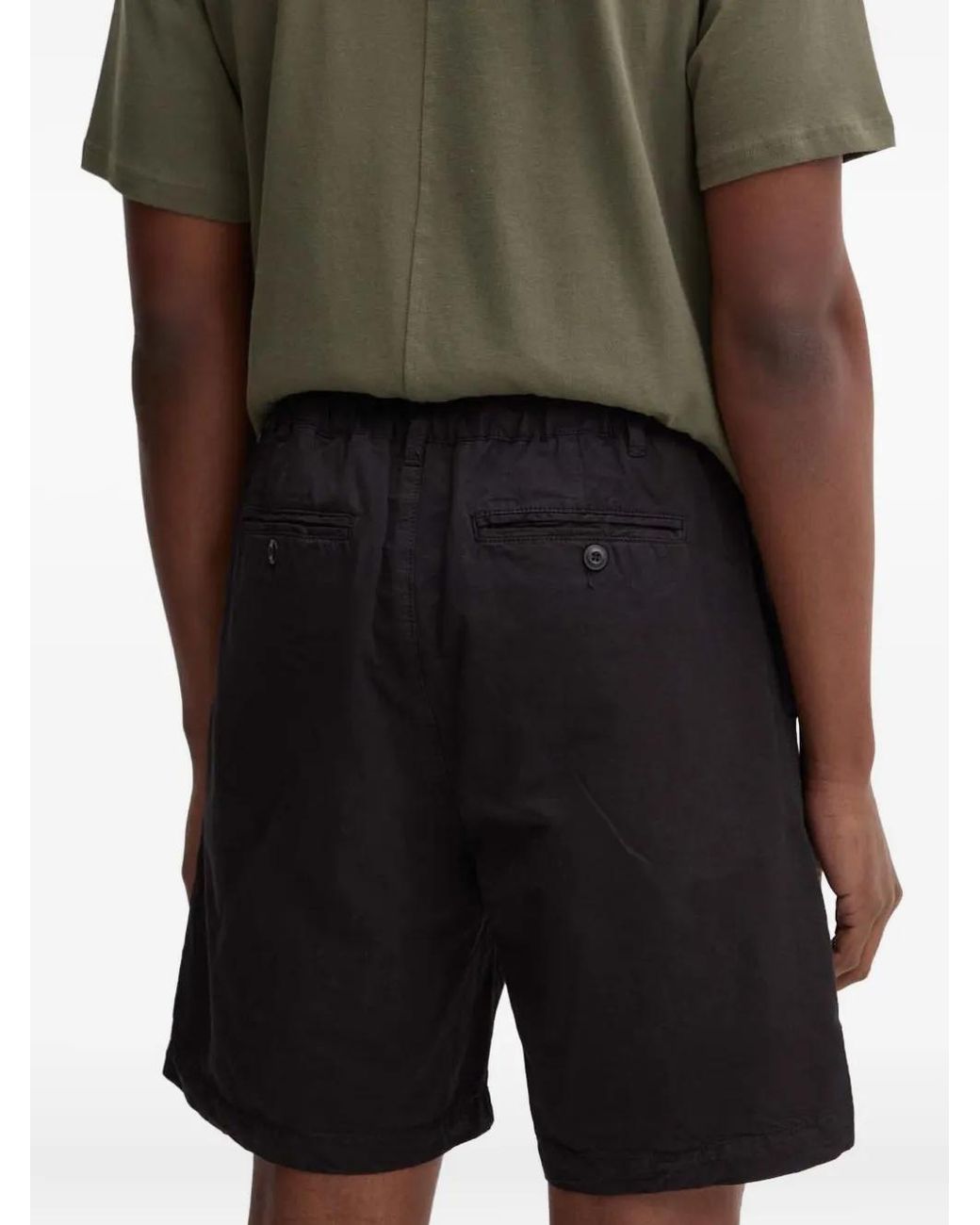 Samsøe & Samsøe Black Pleated-Front Bermuda Shorts for men