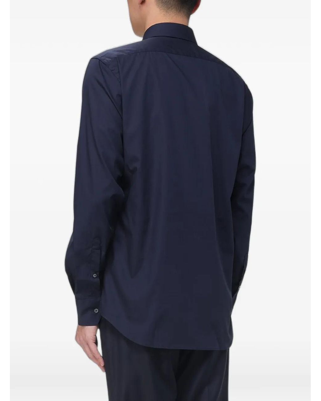 Brooksfield Blue Long-Sleeve Poplin Shirt for men