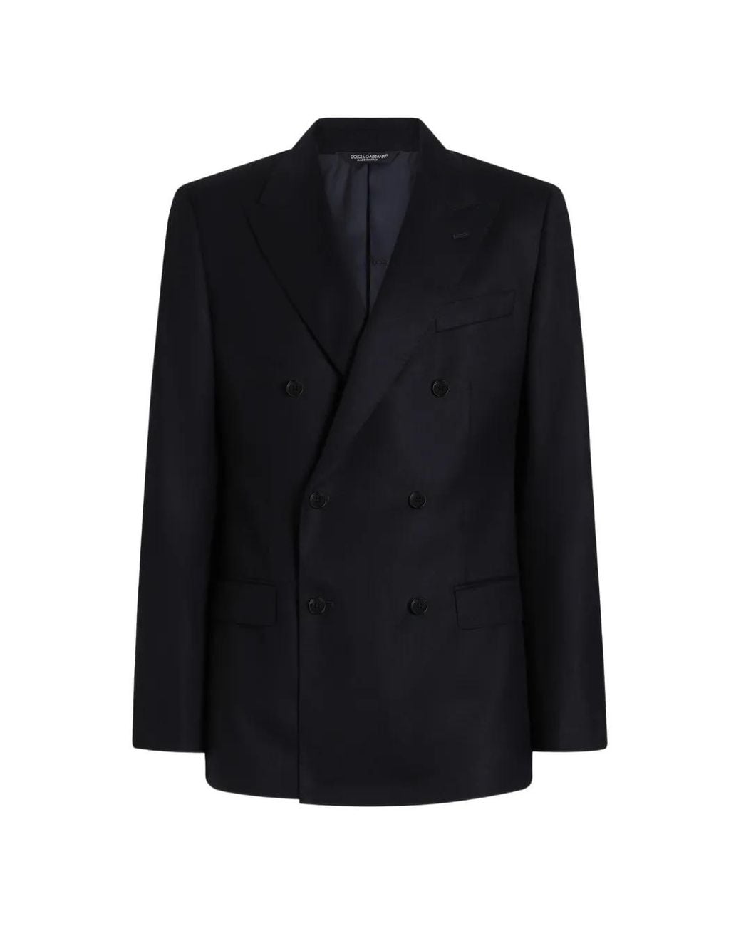 Dolce & Gabbana Black Martini Light Double-Breasted Wool Jacket for men