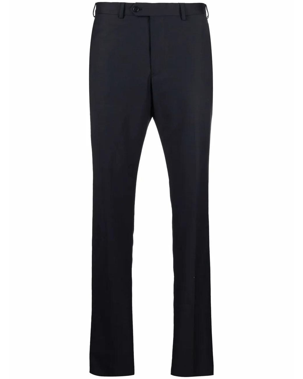 Emporio Armani Blue Tapered-Leg Tailored Trousers for men