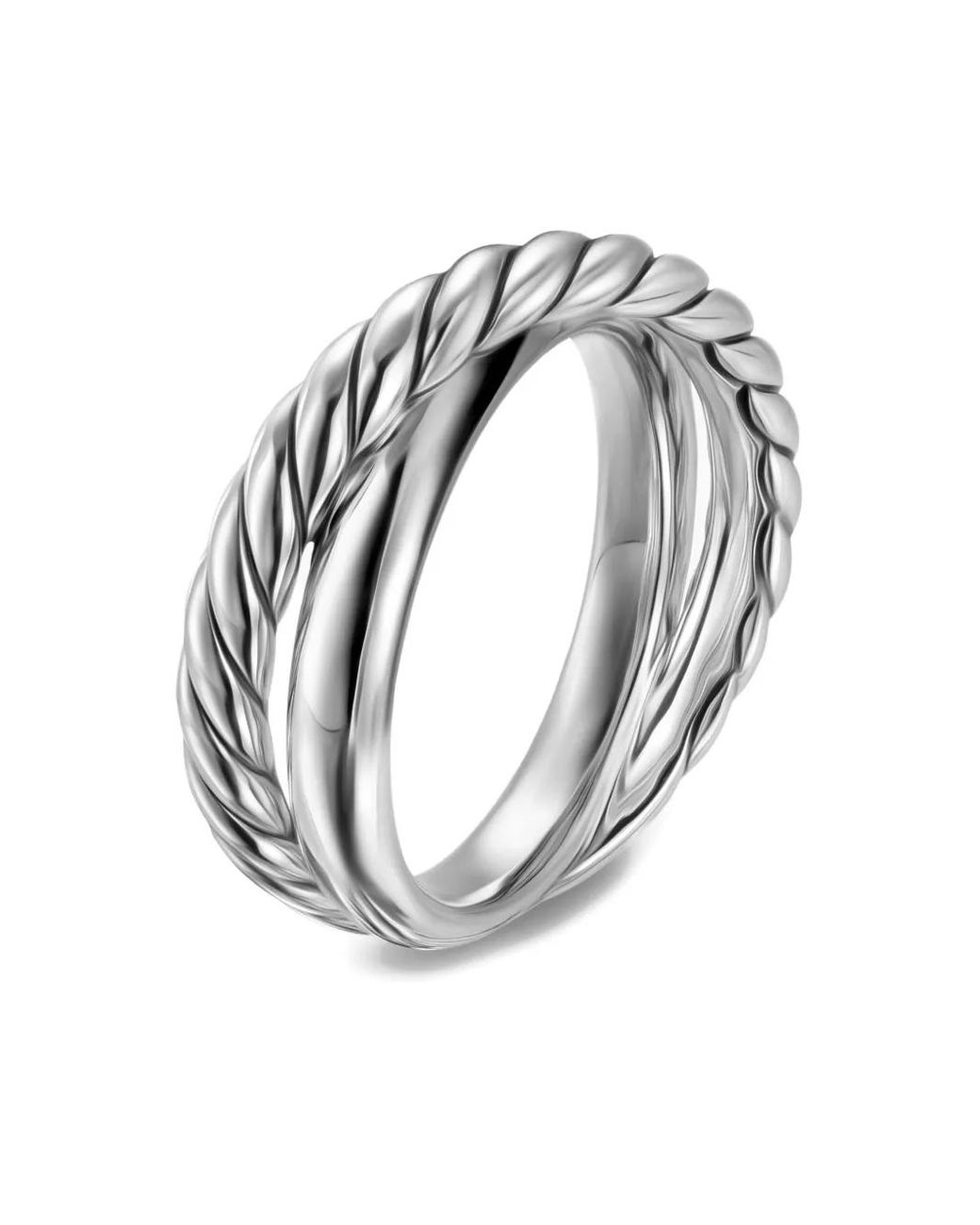 David Yurman White Crossover Ring Aus Sterlingsilber