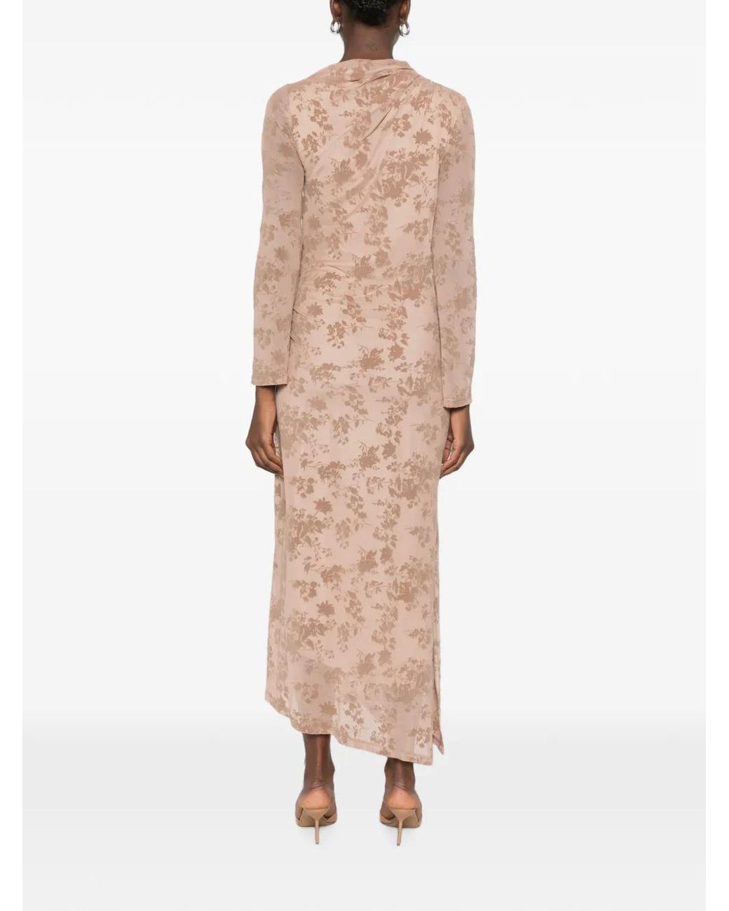 Imperial Natural Floral-Print Ruched Maxi Dress