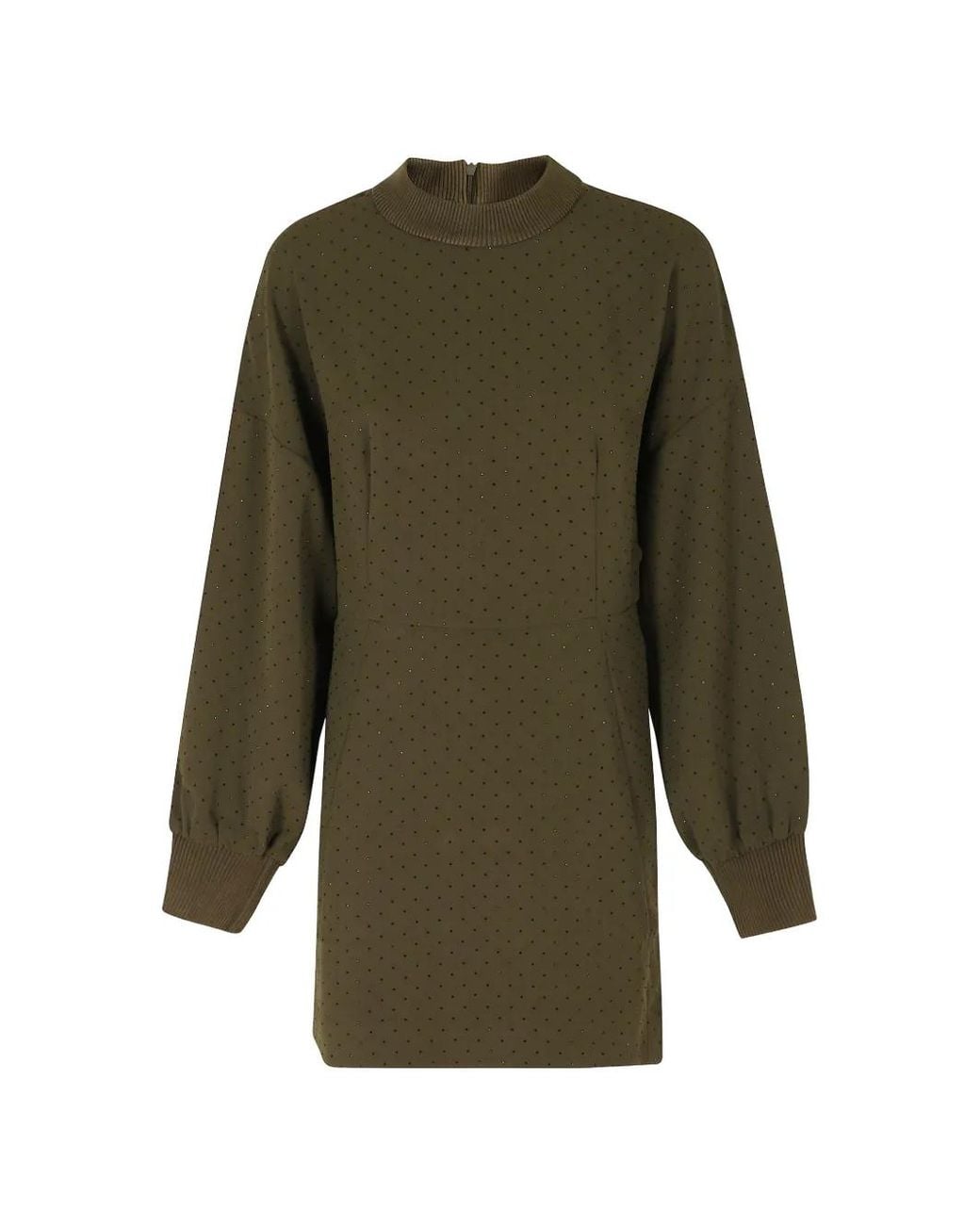 Essentiel Antwerp Green Rhinestone-Embellished Mini Dress