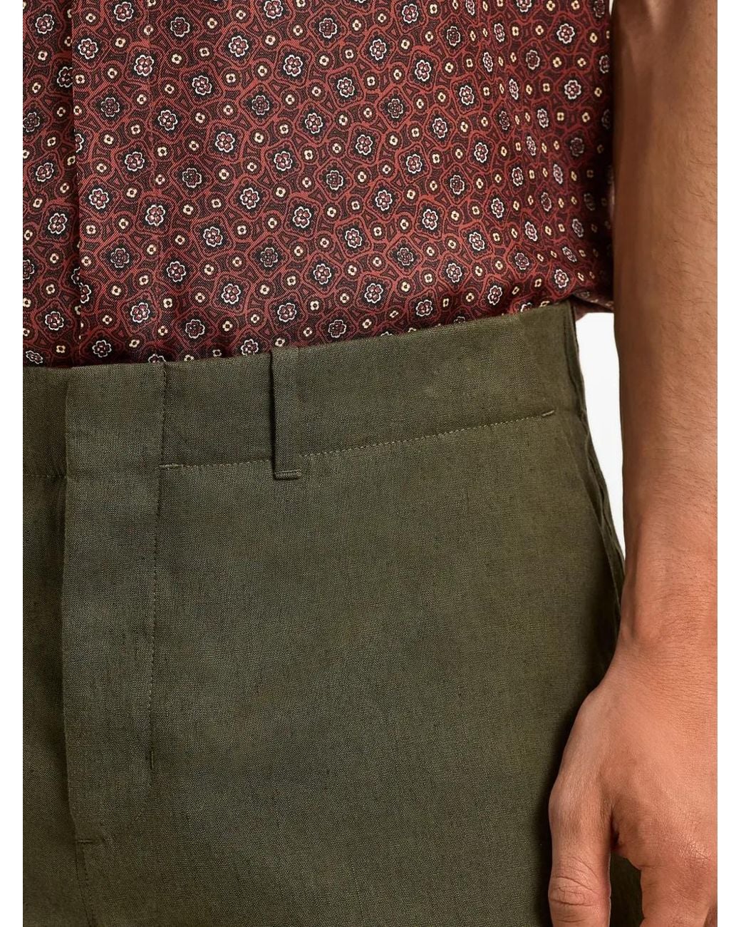 Orlebar Brown Green Belt-Loops Trousers for men