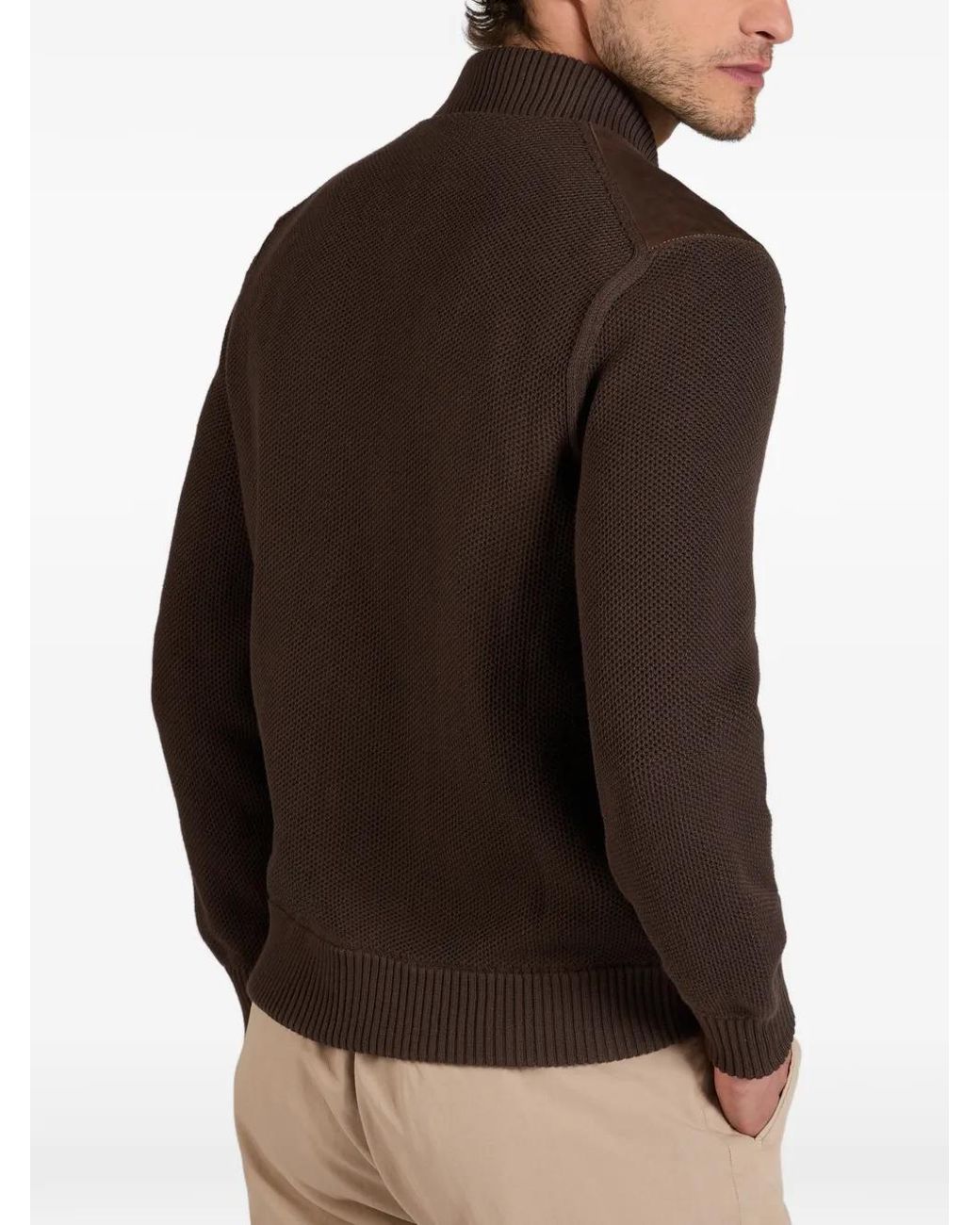 Slowear Brown Veste Bomber À Empiècement En Daim for men