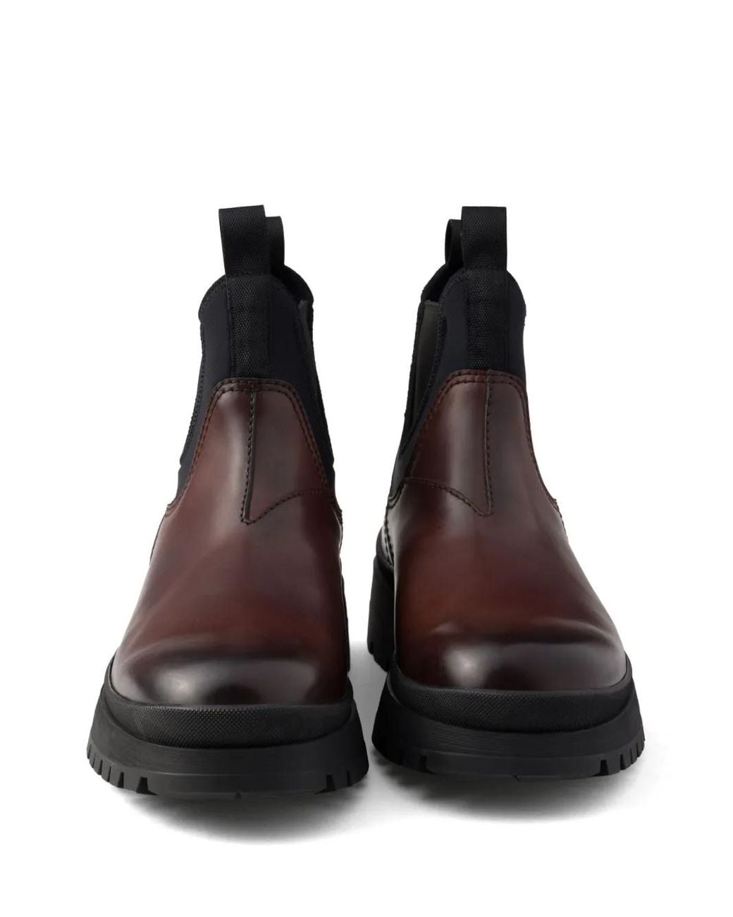 Prada Black Leather Chelsea Boots for men