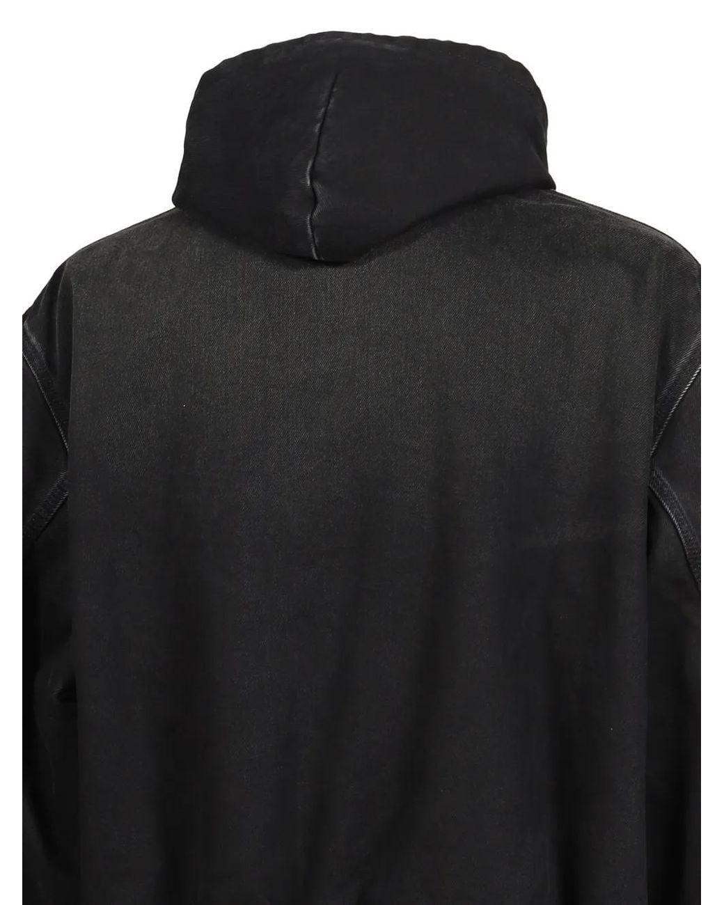 Vetements Black Hooded Denim Jacket for men