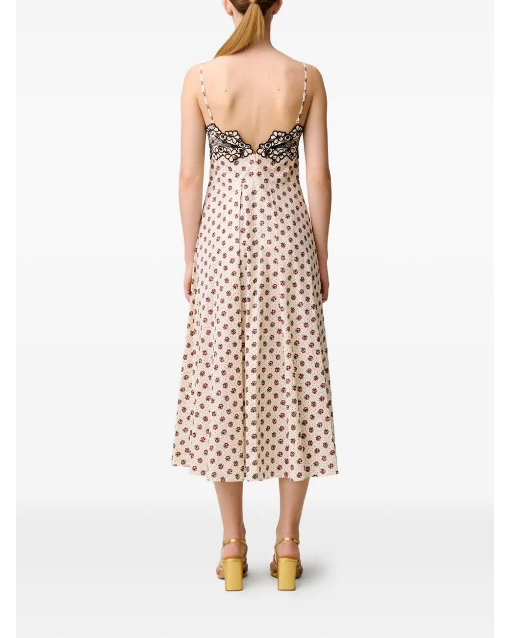 Claudie Pierlot White Embroidered Printed Cotton Dress