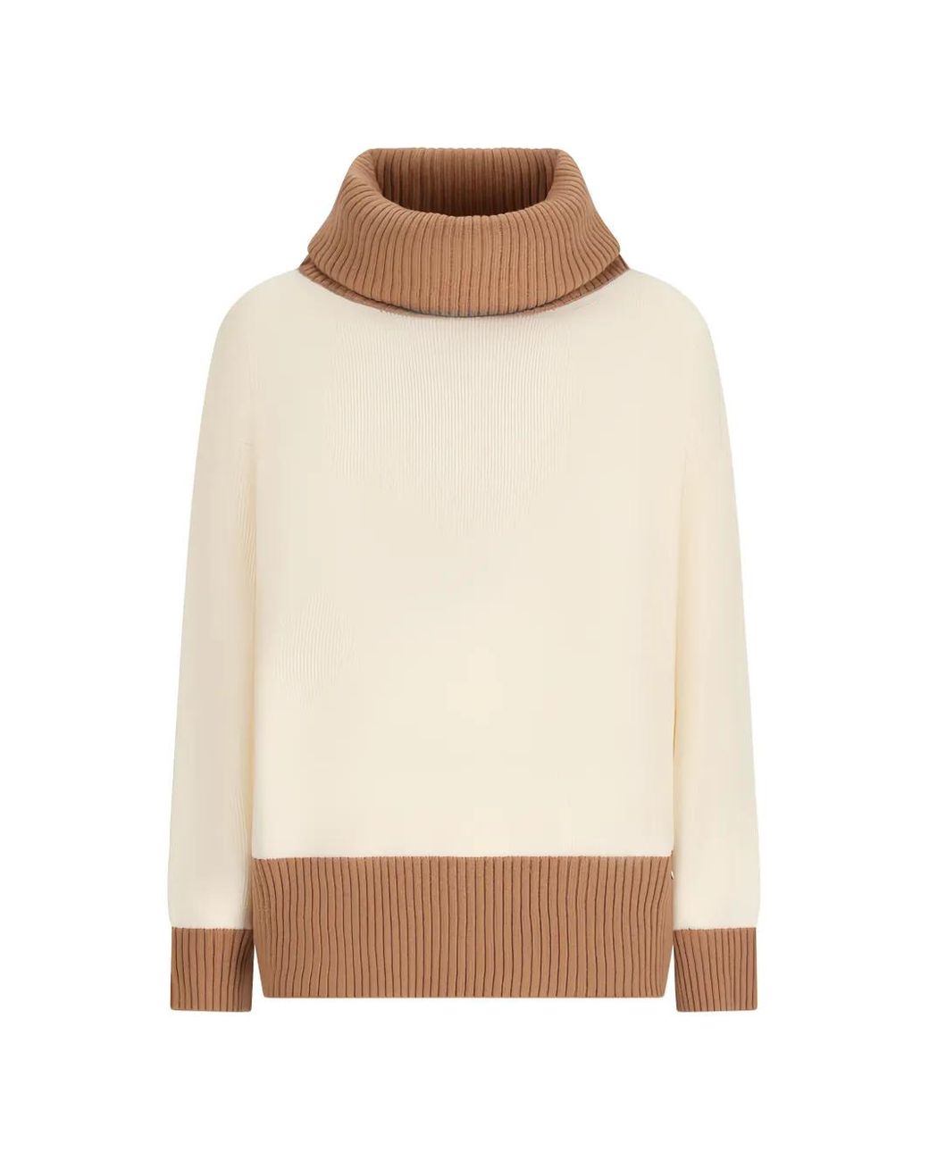 Herno White Wool Colour-Block Jumper