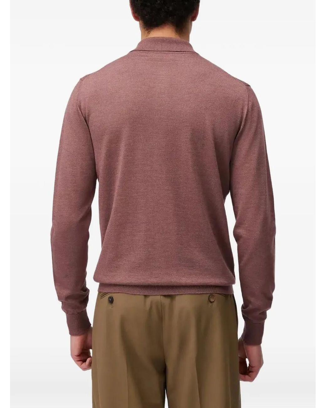 RETORI Purple Long-Sleeve Polo Shirt for men
