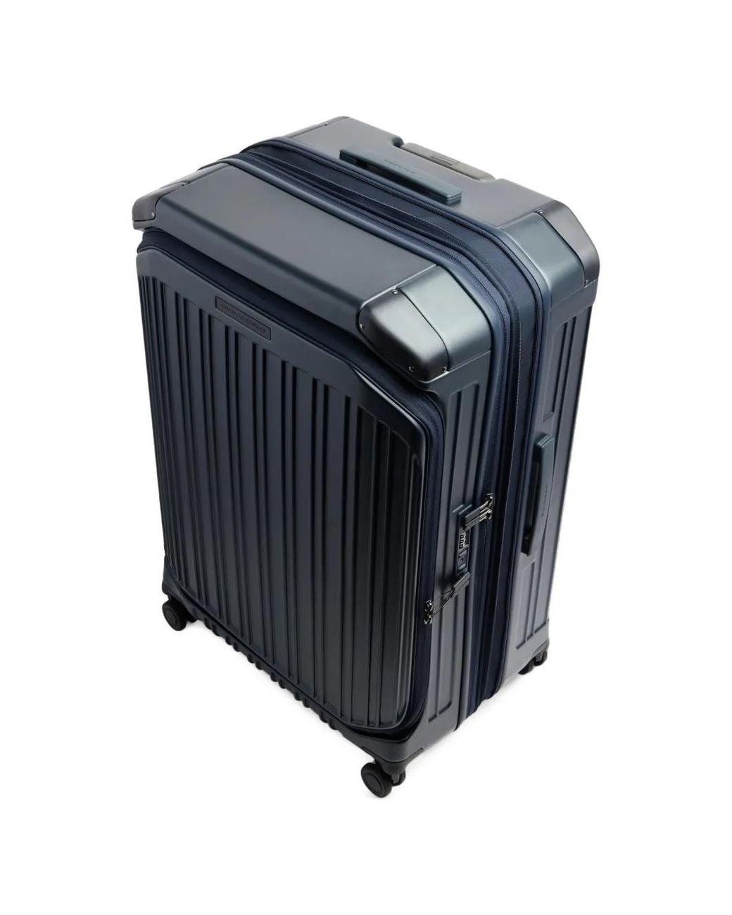 Piquadro Blue Ribbed-Detail Suitcase