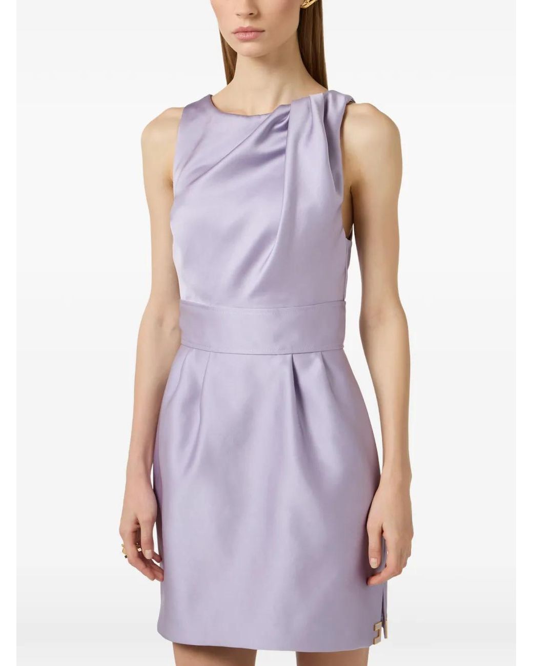 Elisabetta Franchi Purple Duchess Dress