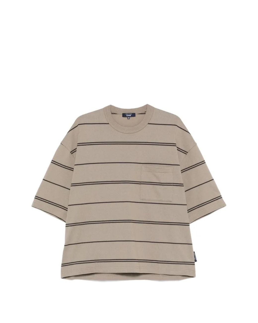 Comme des Garçons Gray Striped Chest-Pocket T-Shirt for men