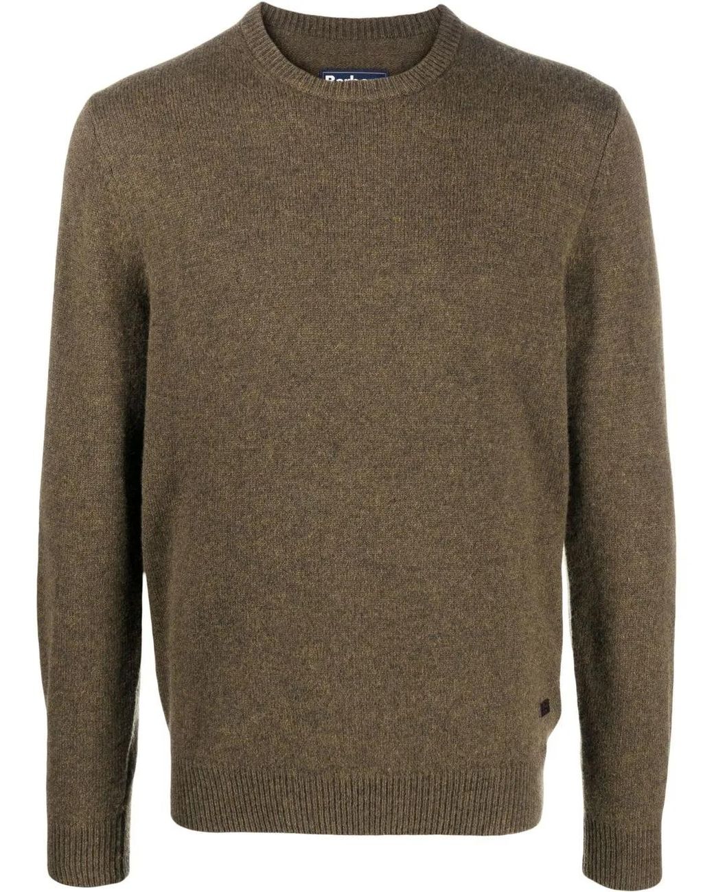 Barbour Brown Crew-Neck Long-Sleeve Jumper for men