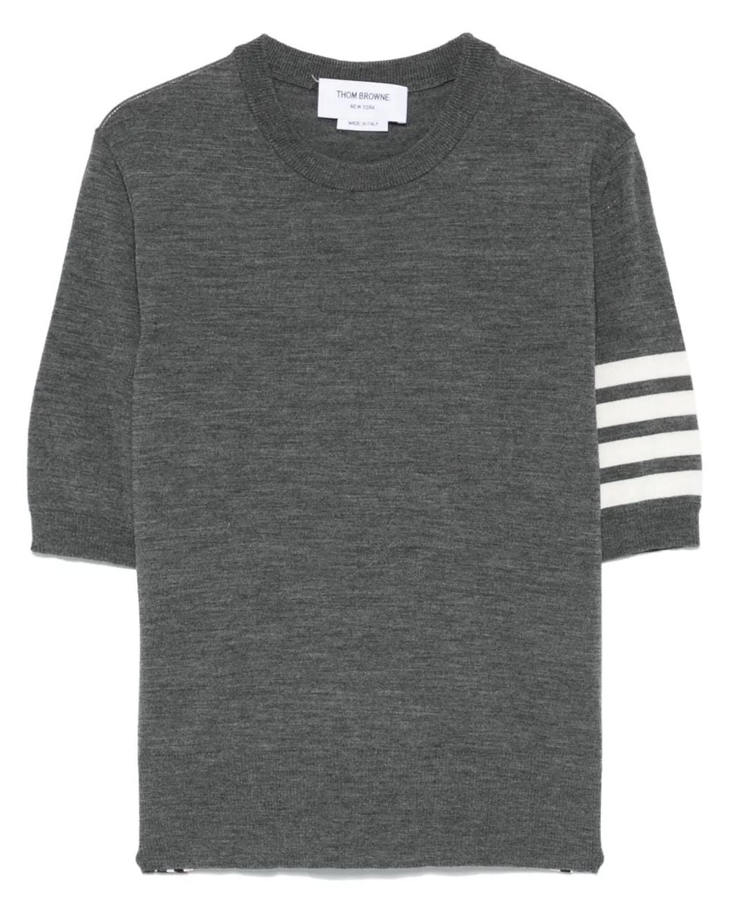Thom Browne Gray Fine Merino Wool Short-Sleeved Tee