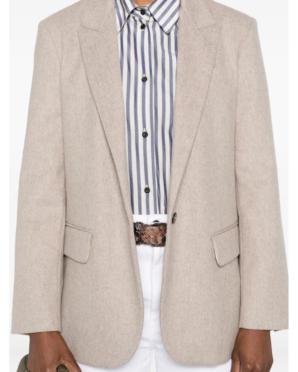Forte_forte Natural Single-Breasted Peak-Lapels Blazer
