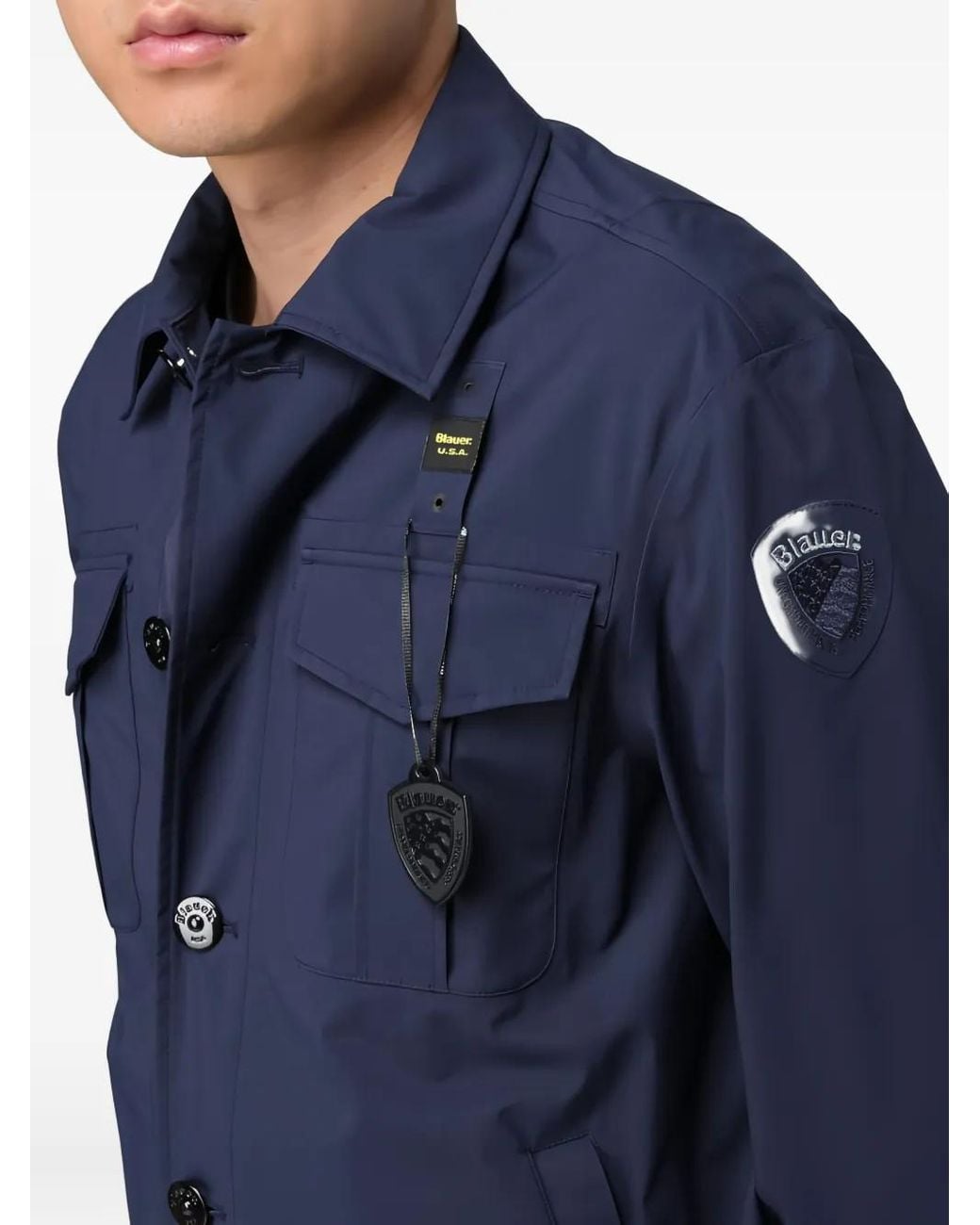 Blauer Blue Patch-Pocket Button-Fastening Jacket for men