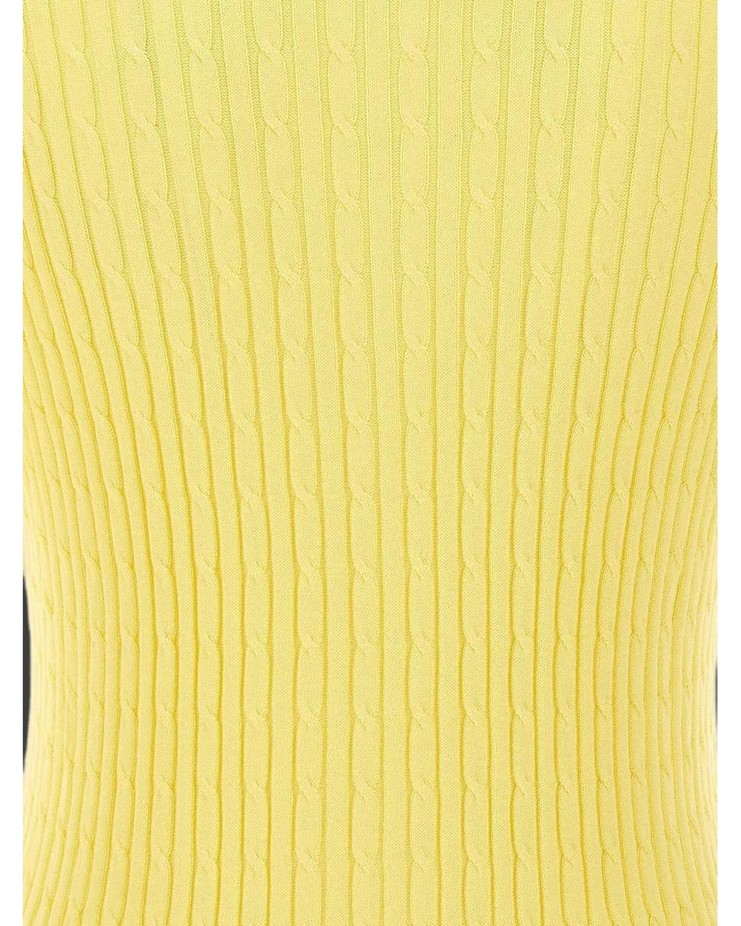 FILIPPO DE LAURENTIIS Yellow Cable-Knit Button-Up Shirt for men