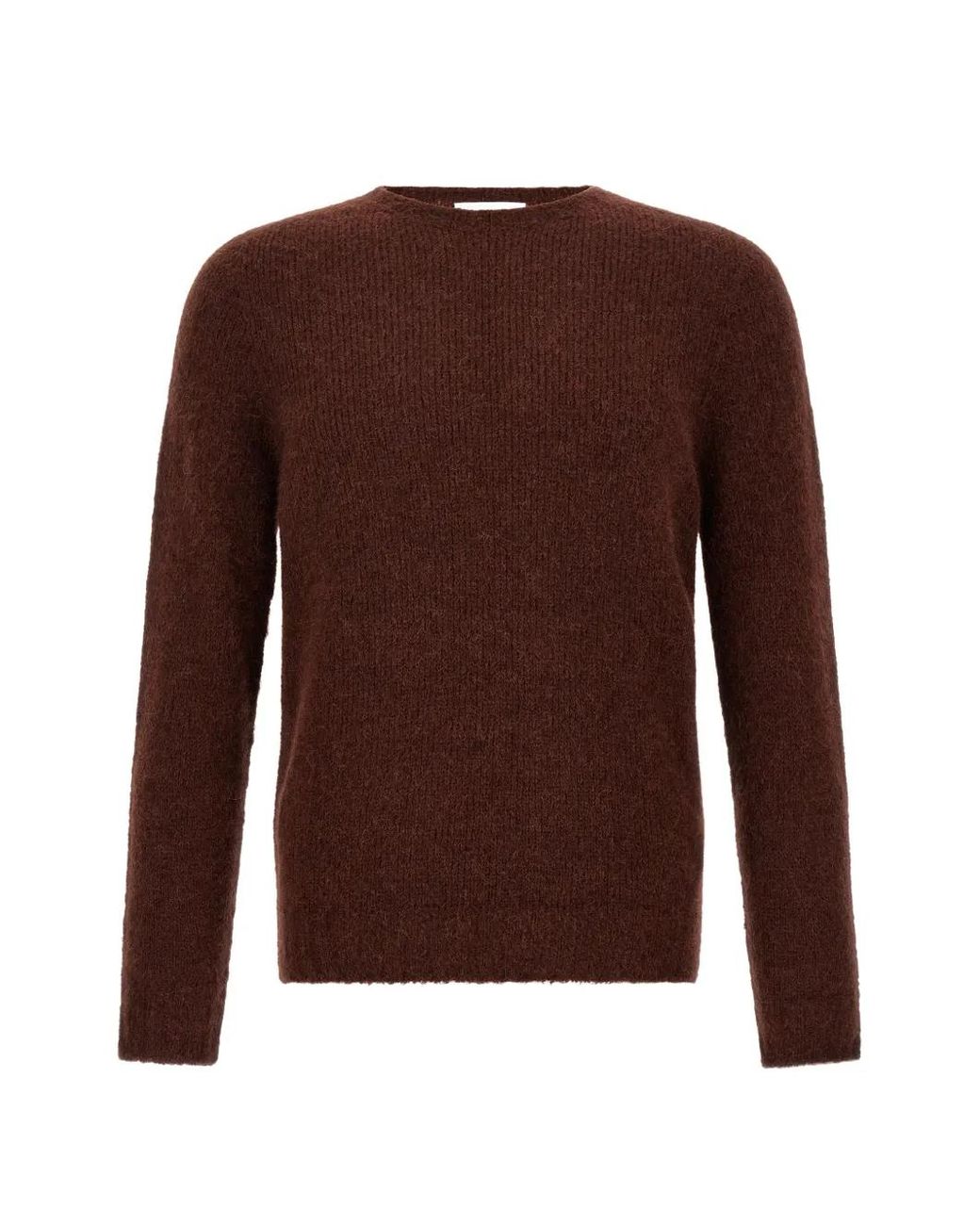 Oliver Lattughi Brown Crew-Neck Sweater for men