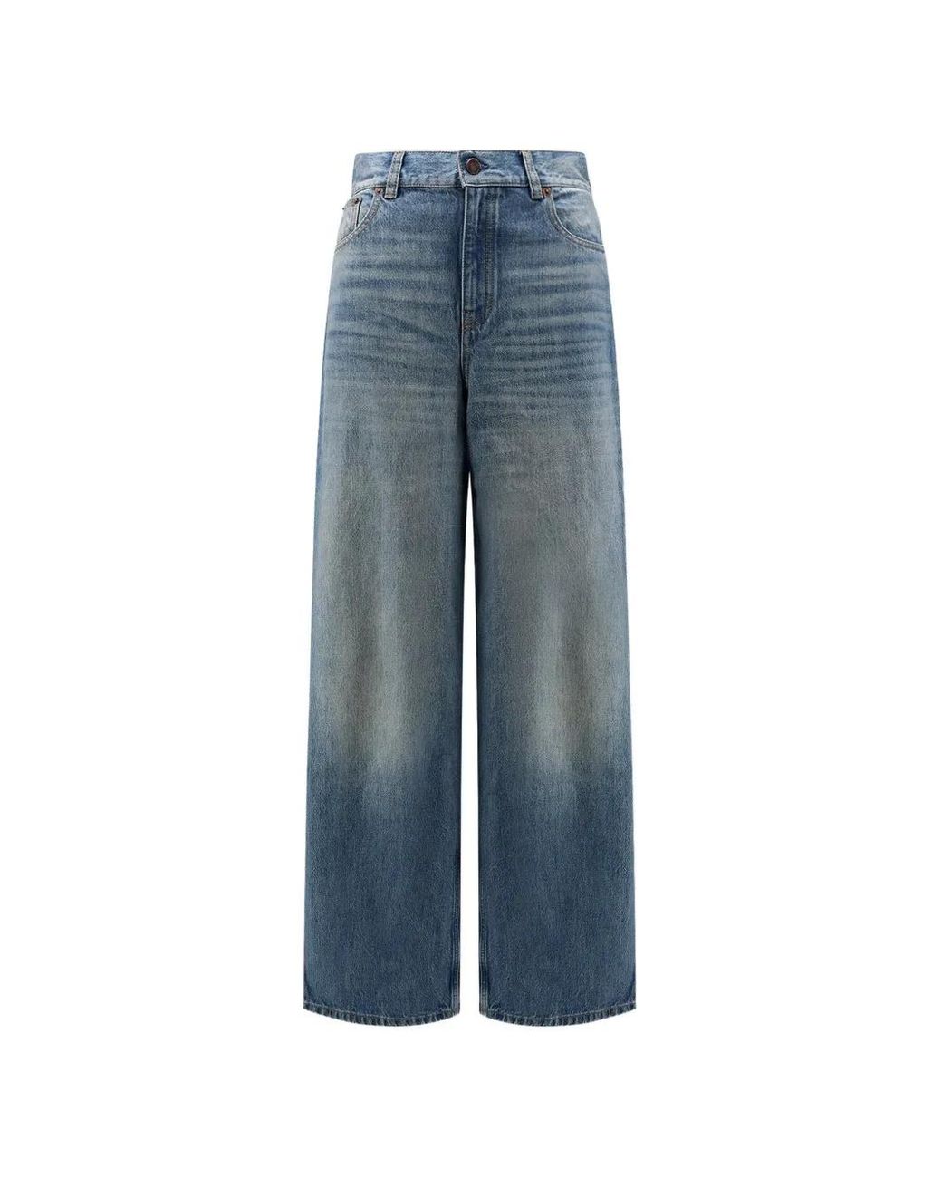 Chloé Blue Wide-Leg Straight Trousers
