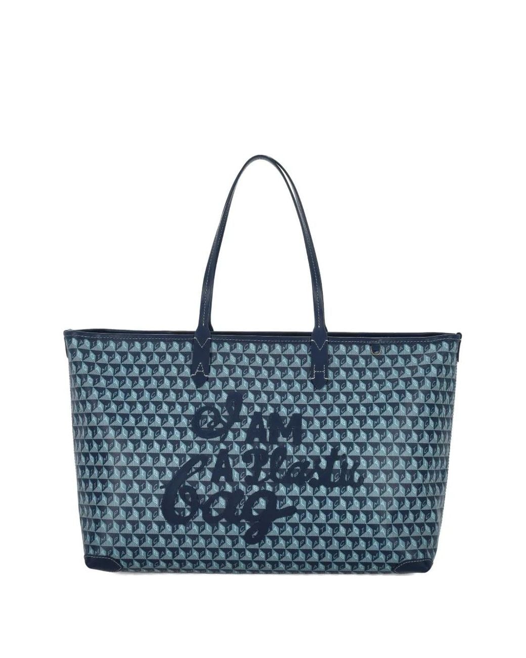 Anya Hindmarch Blue Printed Handle Shoulder Bag
