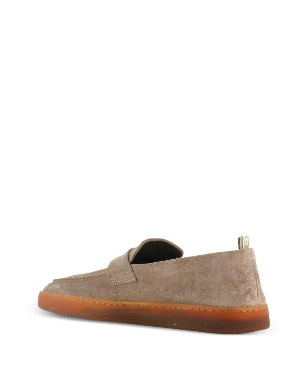 Officine Creative Brown Herbie Suede Strap-Detail Loafers for men