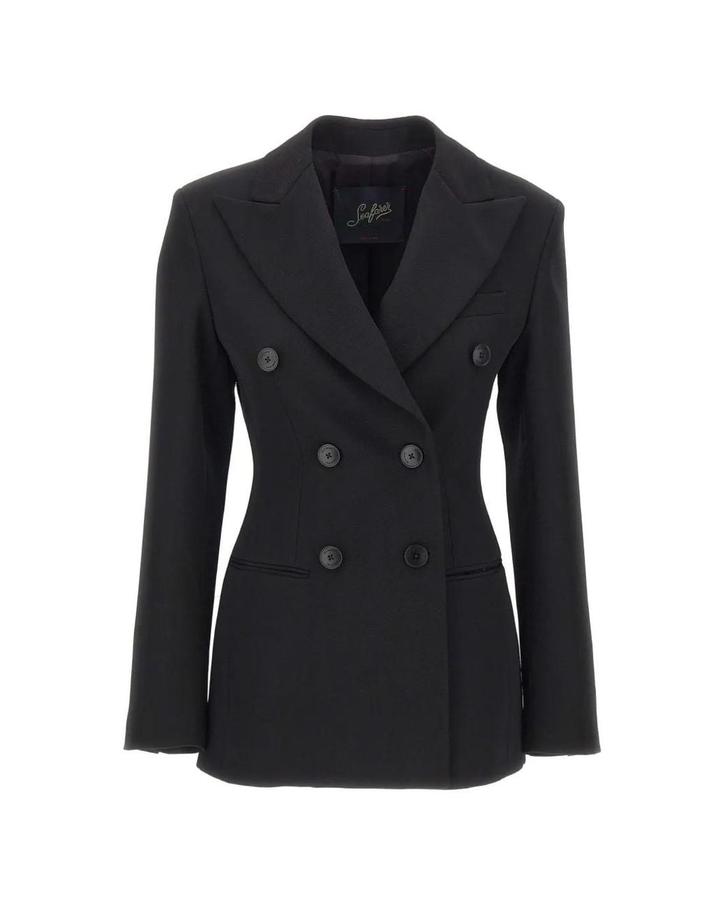 Seafarer Black Vanity Double-Breasted Blazer