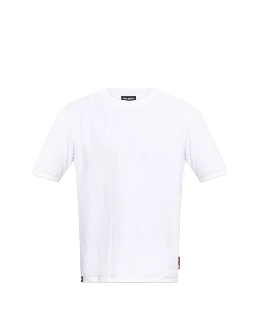 DSquared² White Tape V-Neck T-Shirt for men