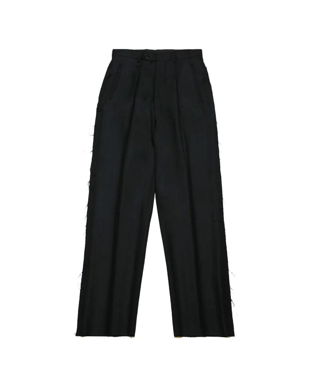 Paura Black Troy Frayed Trousers for men
