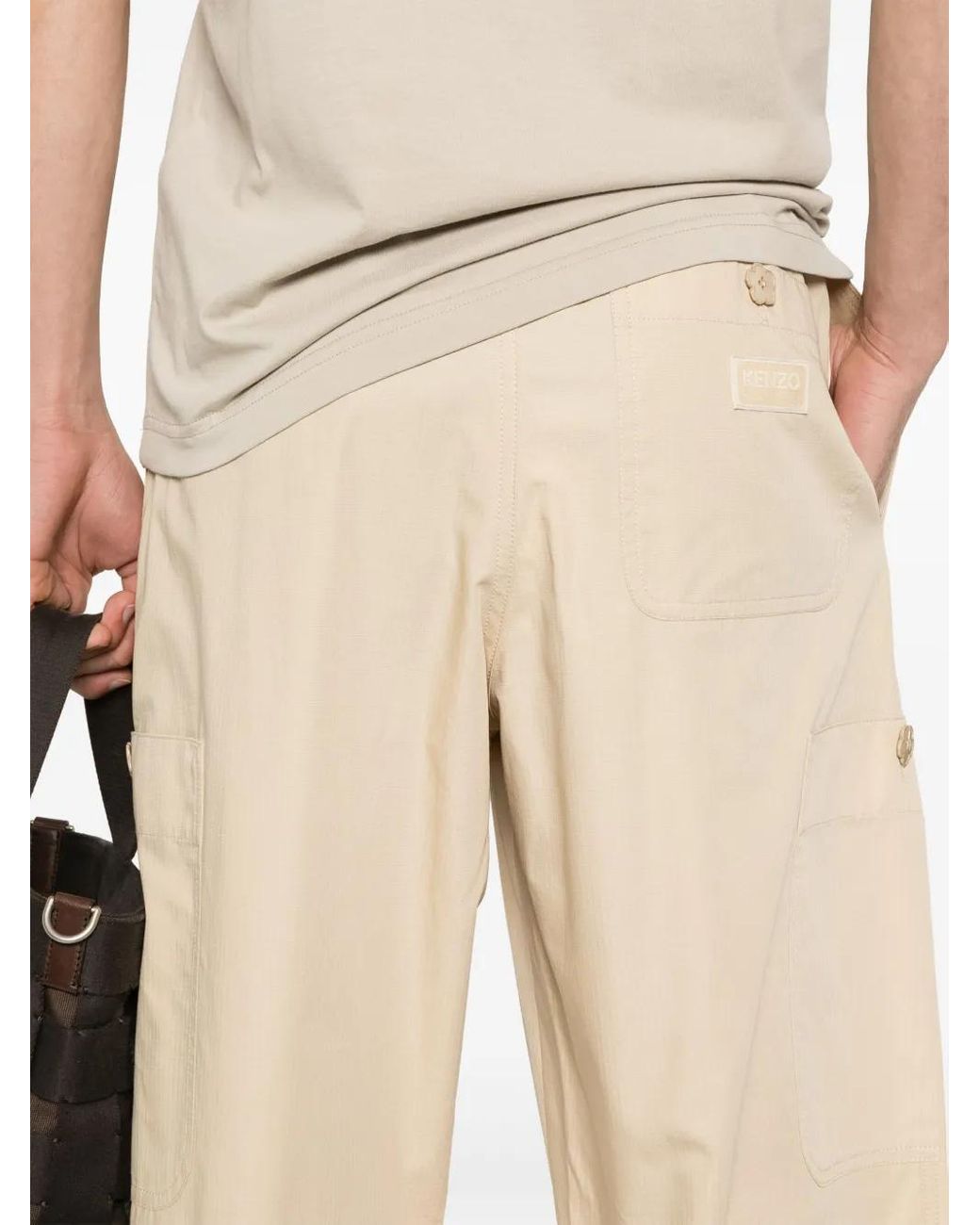 KENZO Natural Cargo Pants for men