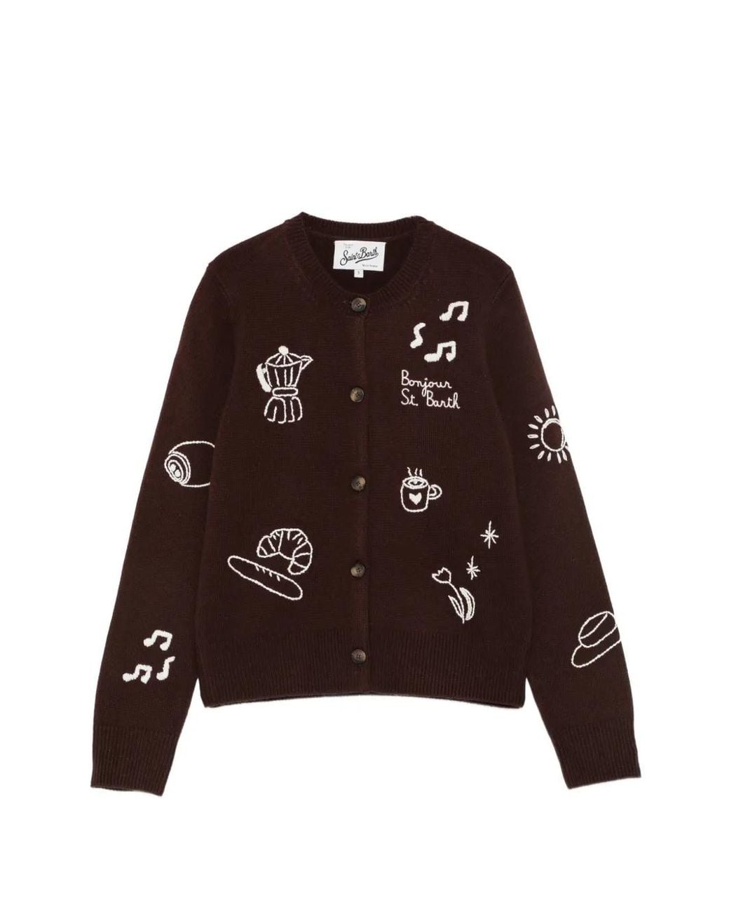 Mc2 Saint Barth Brown Sierra Cardigan