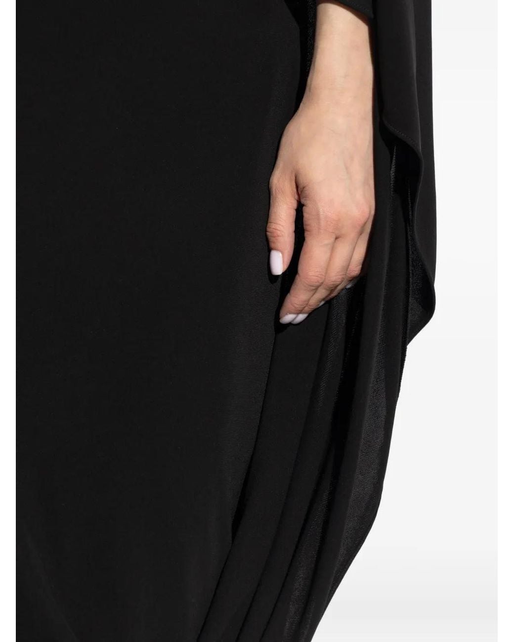 Stella McCartney Black Asymmetric Cape Midi Dress