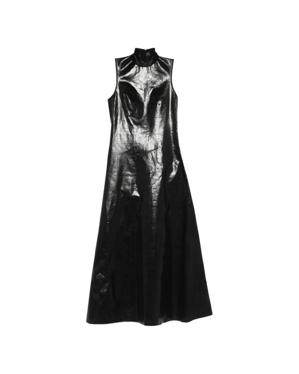 Alexander Wang Black Robe Longue Sans Manches À Col Roulé