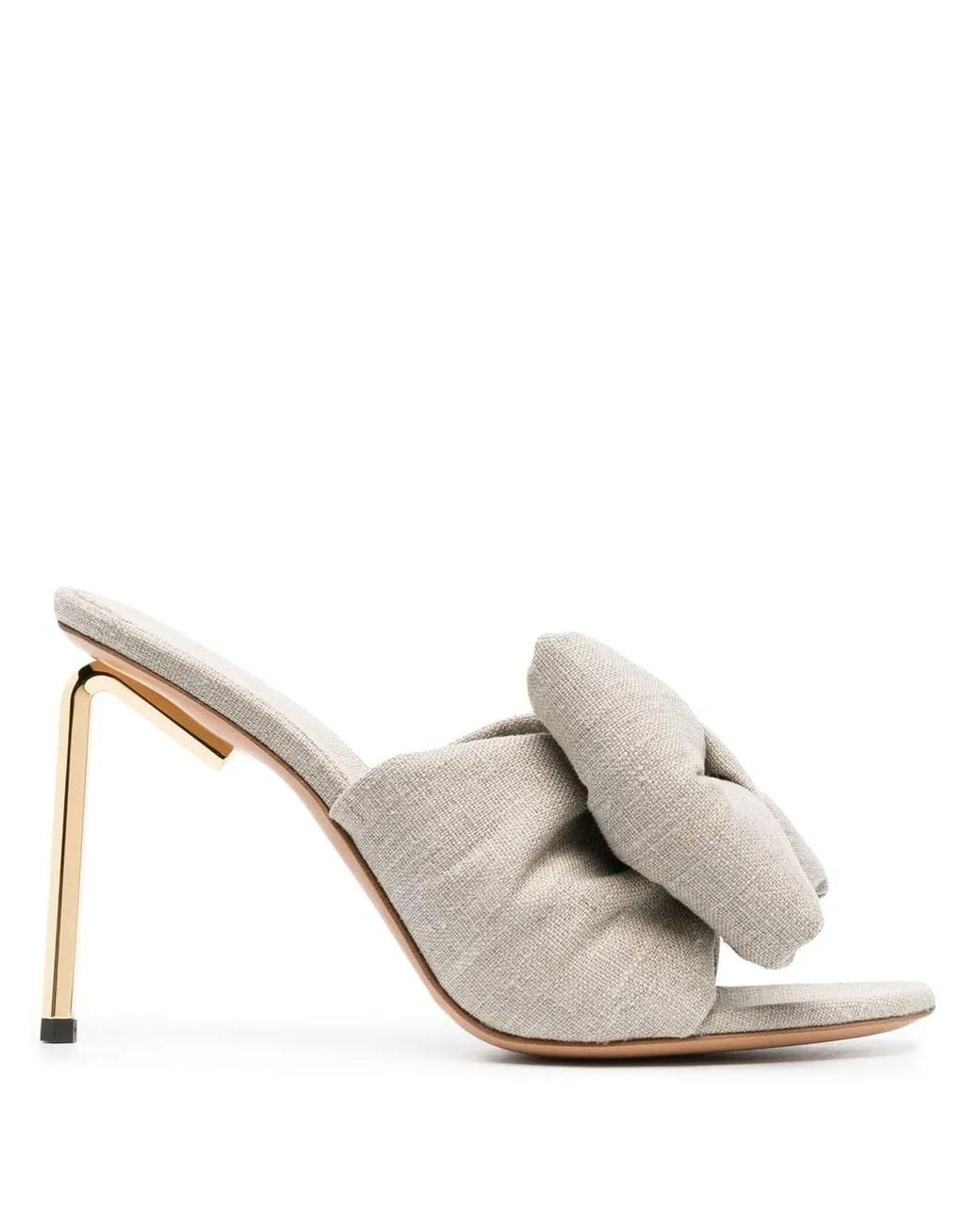 Off-White c/o Virgil Abloh Gray Bow-Detail Open-Toe Sandals