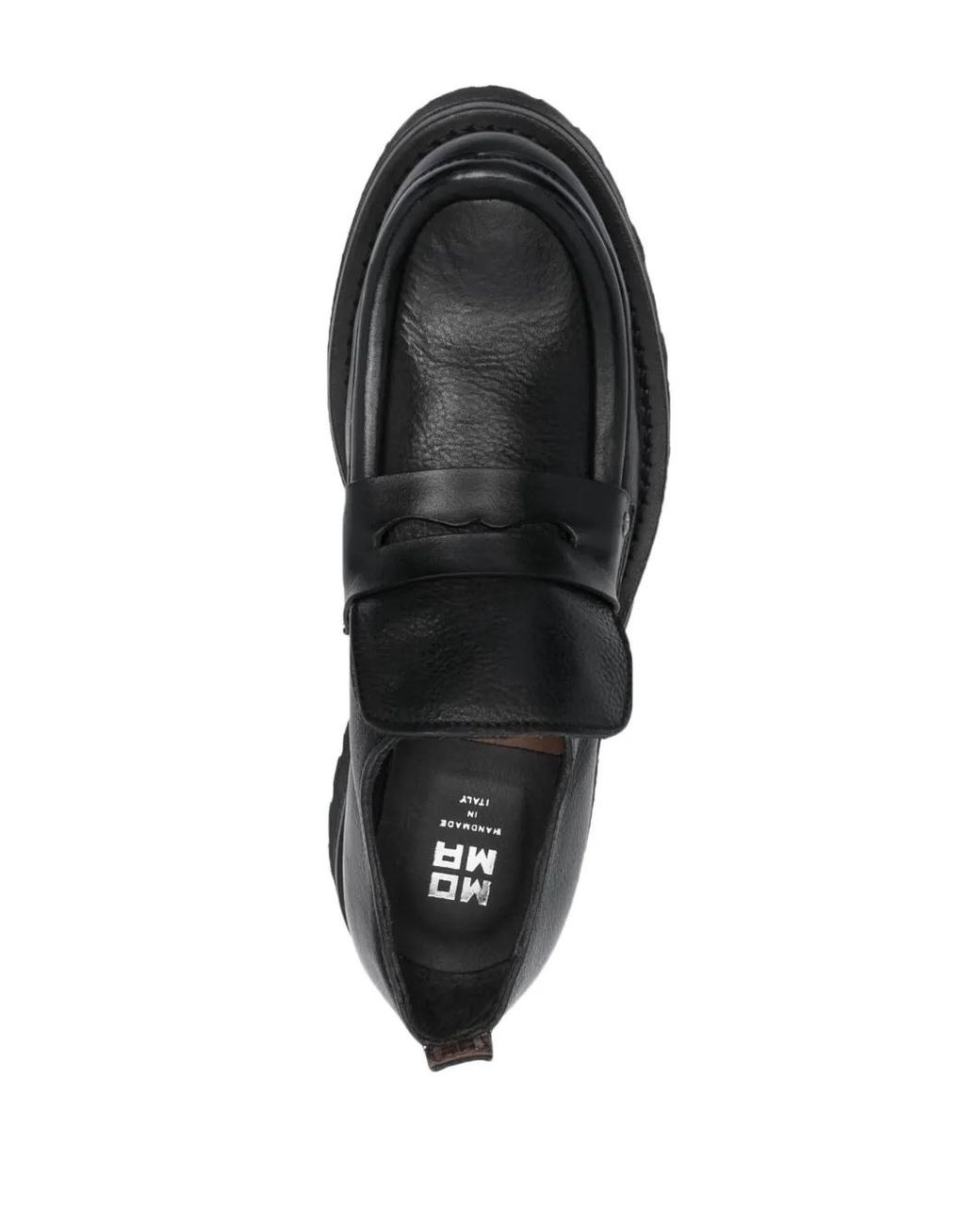 Moma Black Mocassino Penny-Slot Leather Loafers