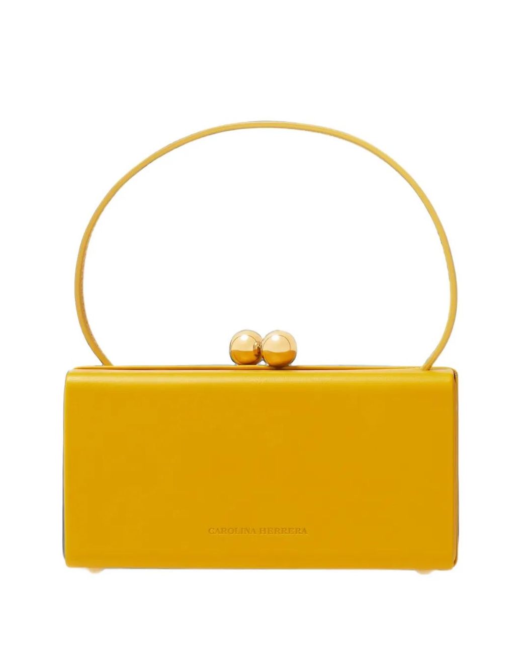 Carolina Herrera Yellow Mimi Leather Top Handle Bag