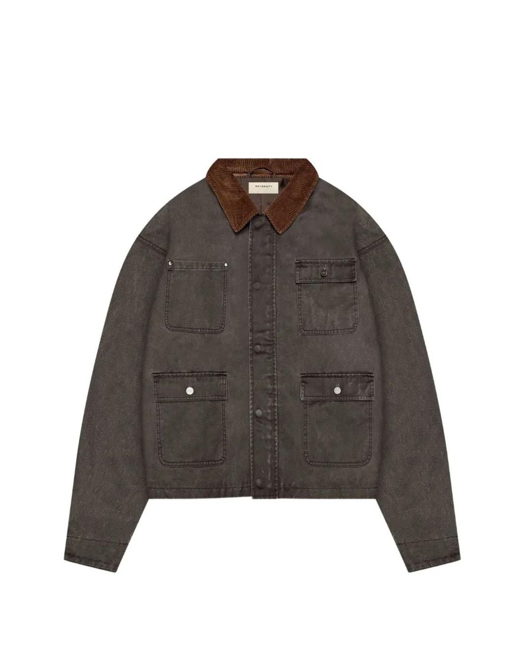 RETERNITY Brown Veste Waxed Hunting À Col En Velours Côtelé for men