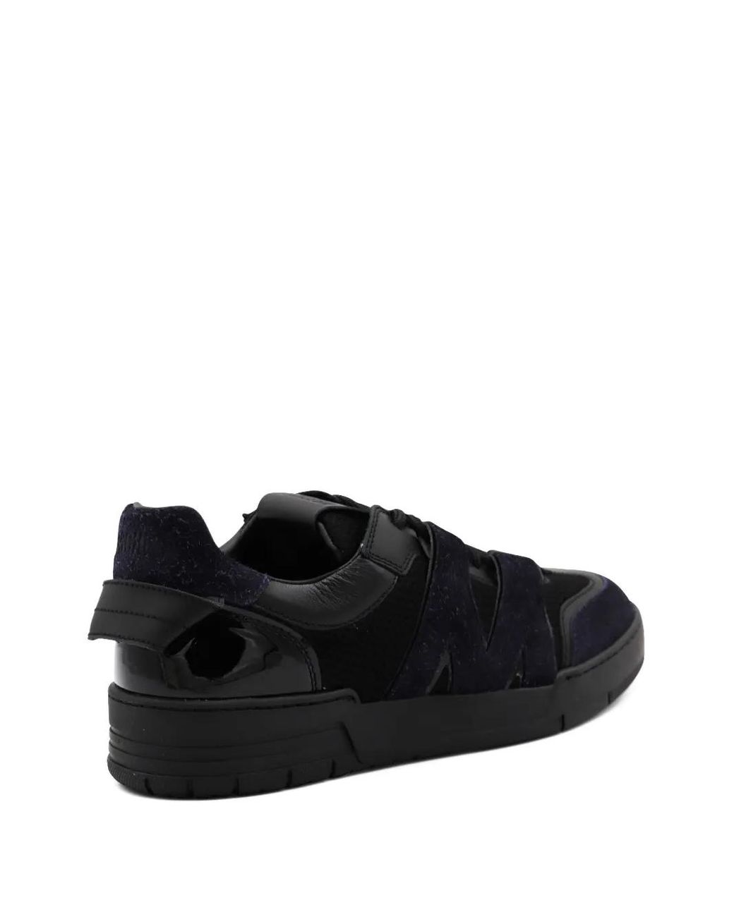 Moschino Black Lace-Up Suede Sneakers for men