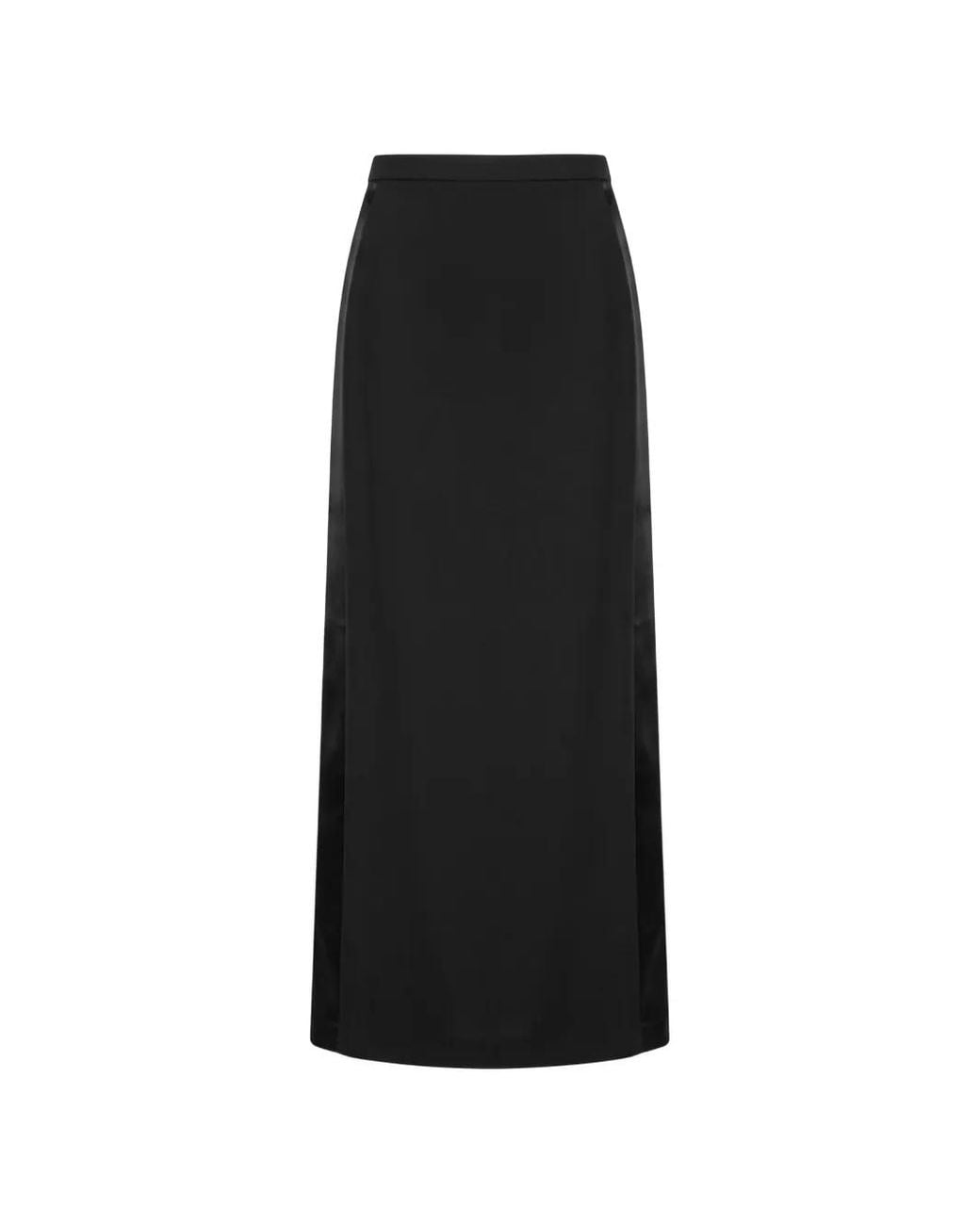 ANDAMANE Black Nada Tuxedo Straight Maxi Skirt