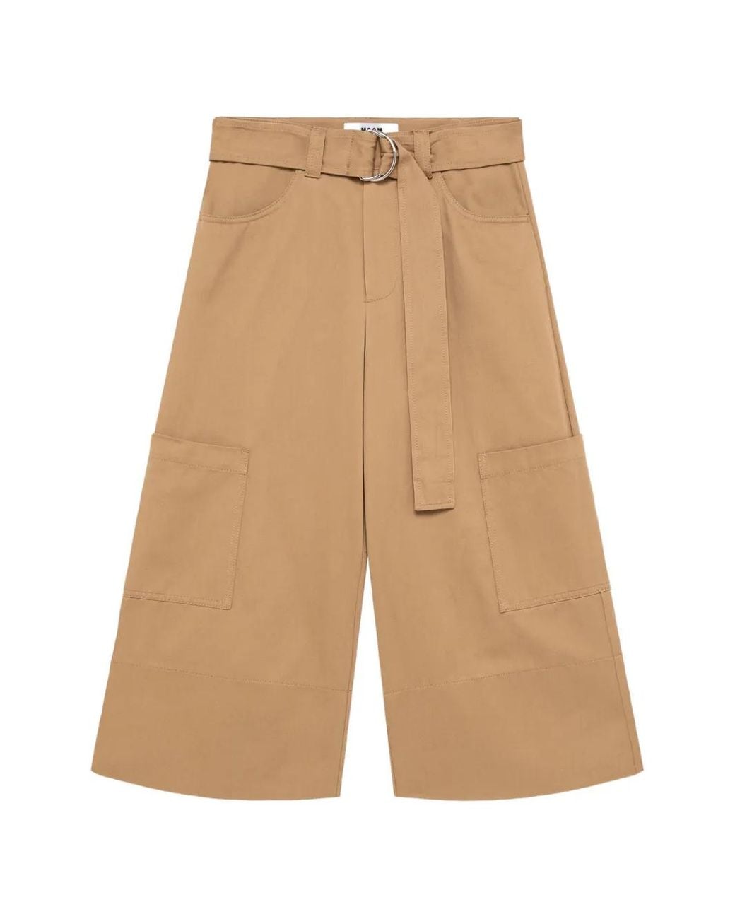 MSGM White Belted Cropped Trousers
