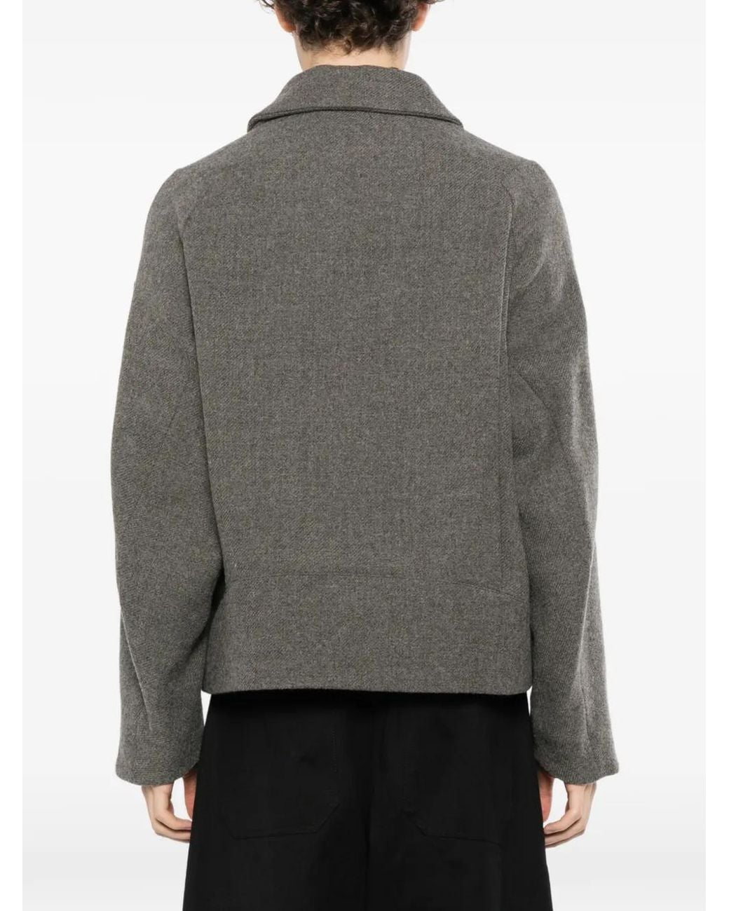 DEVOA Gray Veste En Laine À Boutonnière for men