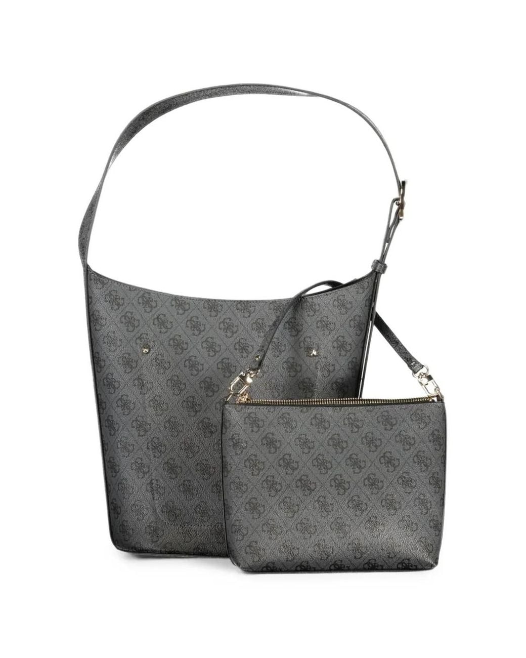 Guess Gray Polyurethane Totebag