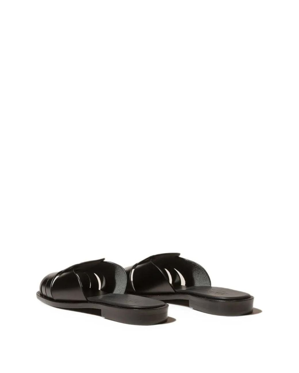 Hereu Black Ancora Squared Flat Sandals
